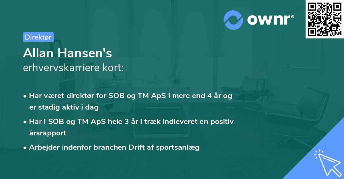 Allan Hansen's erhvervskarriere kort