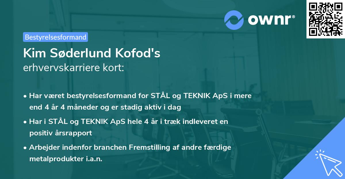 Kim Søderlund Kofod's erhvervskarriere kort