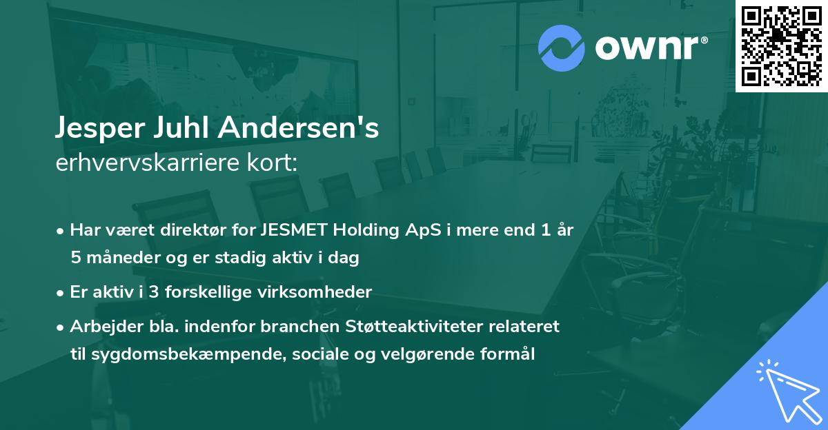 Jesper Juhl Andersen's erhvervskarriere kort