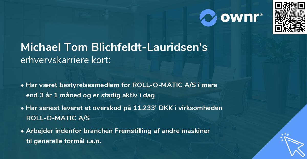 Michael Tom Blichfeldt-Lauridsen's erhvervskarriere kort