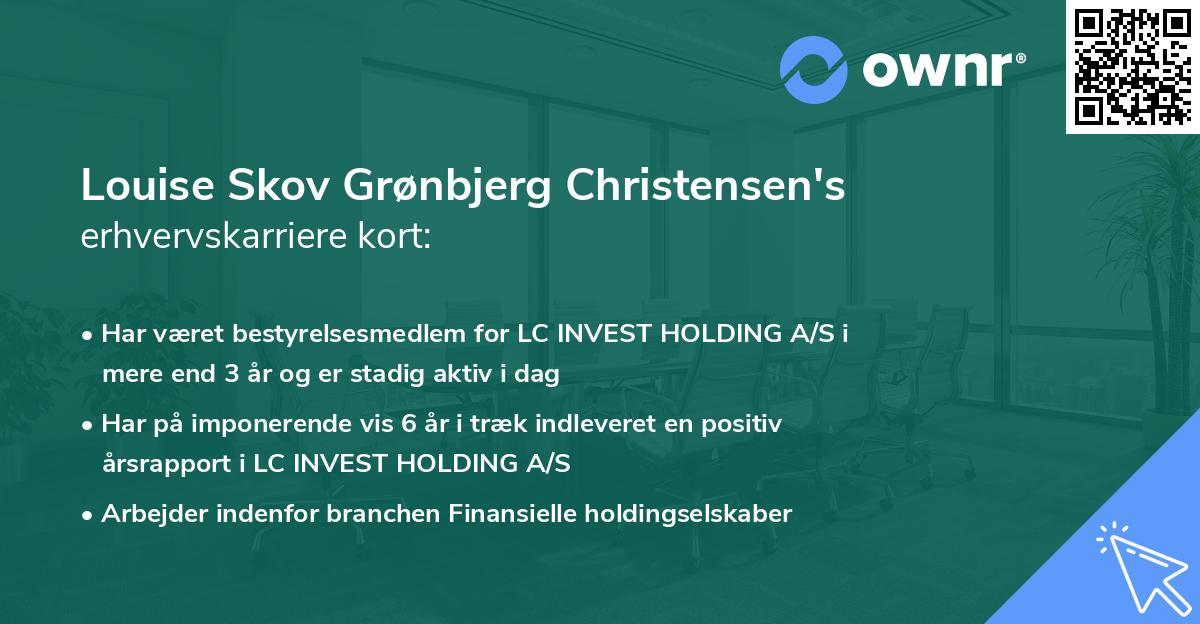 Louise Skov Grønbjerg Christensen's erhvervskarriere kort