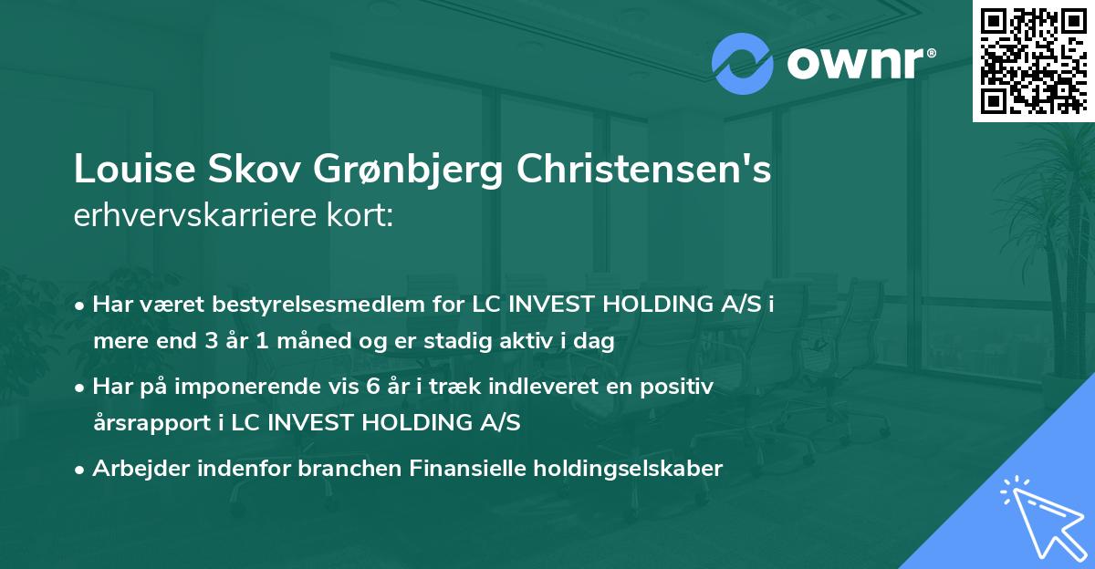 Louise Skov Grønbjerg Christensen's erhvervskarriere kort