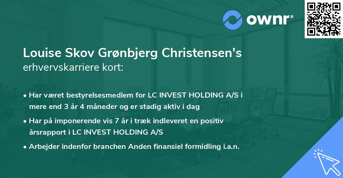 Louise Skov Grønbjerg Christensen's erhvervskarriere kort