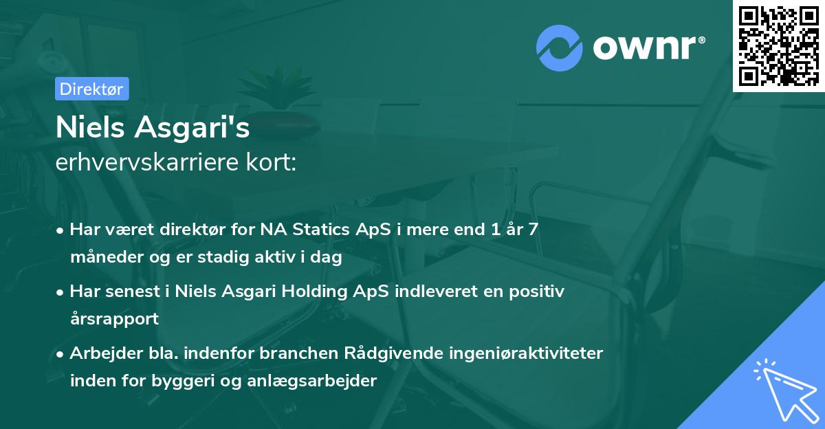 Niels Asgari's erhvervskarriere kort
