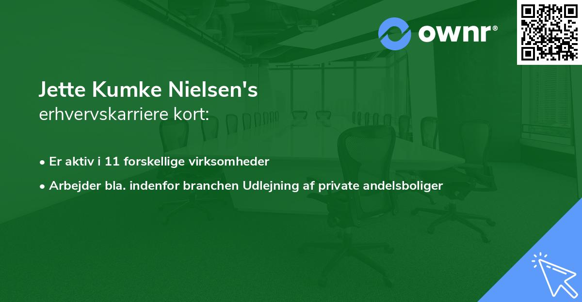 Jette Kumke Nielsen's erhvervskarriere kort