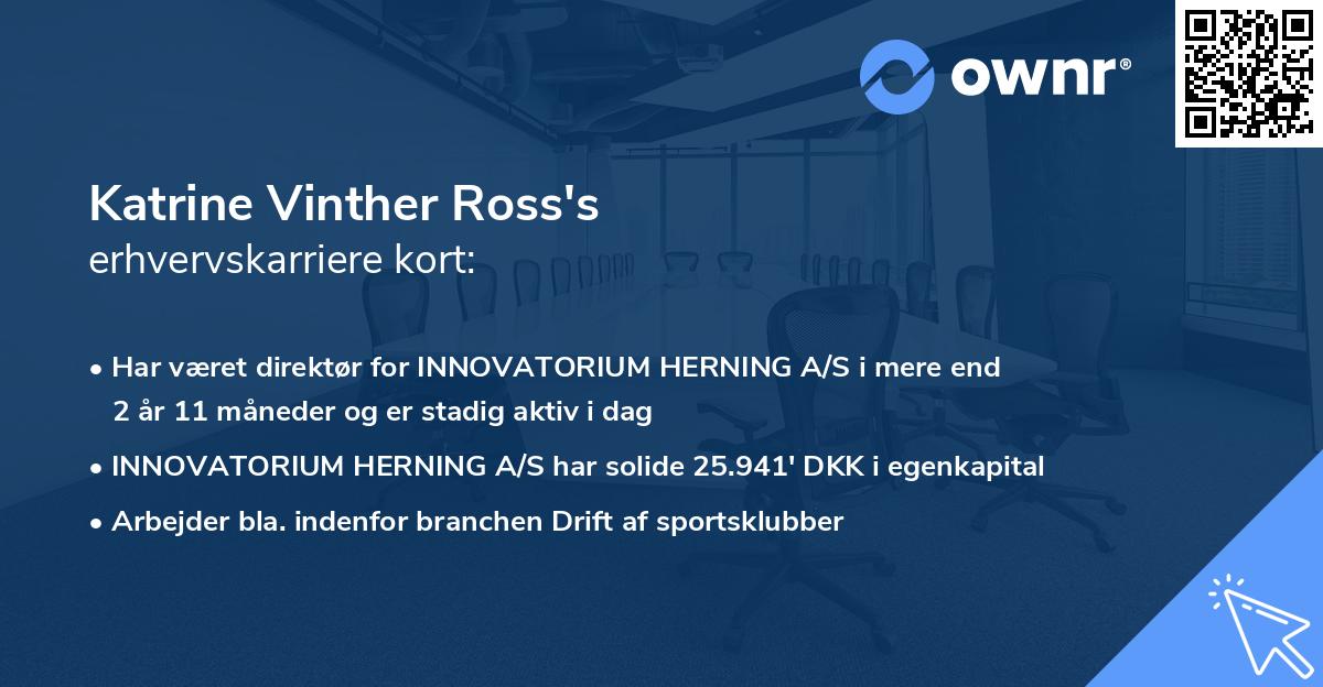 Katrine Vinther Ross's erhvervskarriere kort