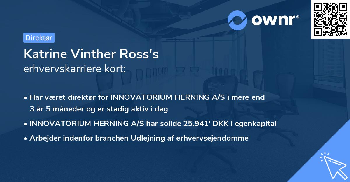 Katrine Vinther Ross's erhvervskarriere kort