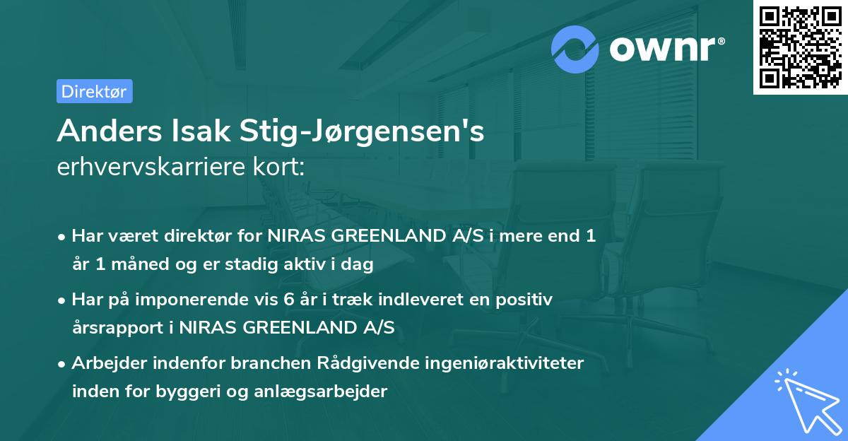 Anders Isak Stig-Jørgensen's erhvervskarriere kort