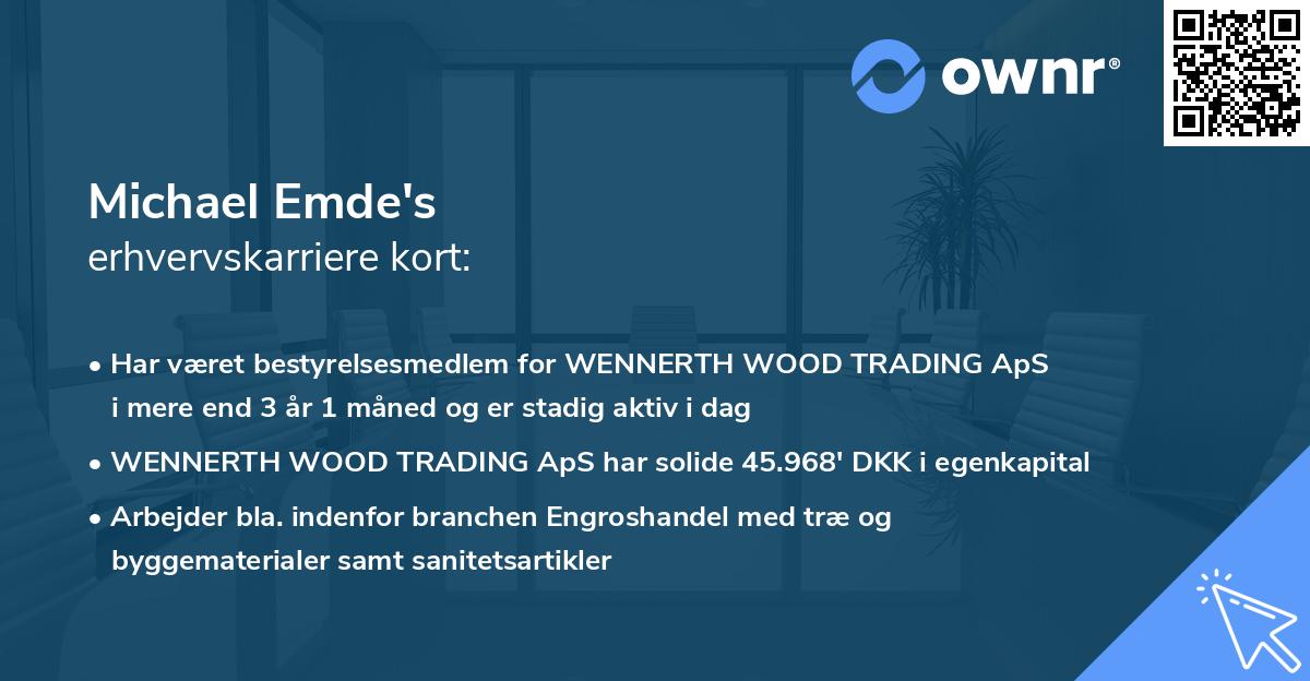 Michael Emde's erhvervskarriere kort