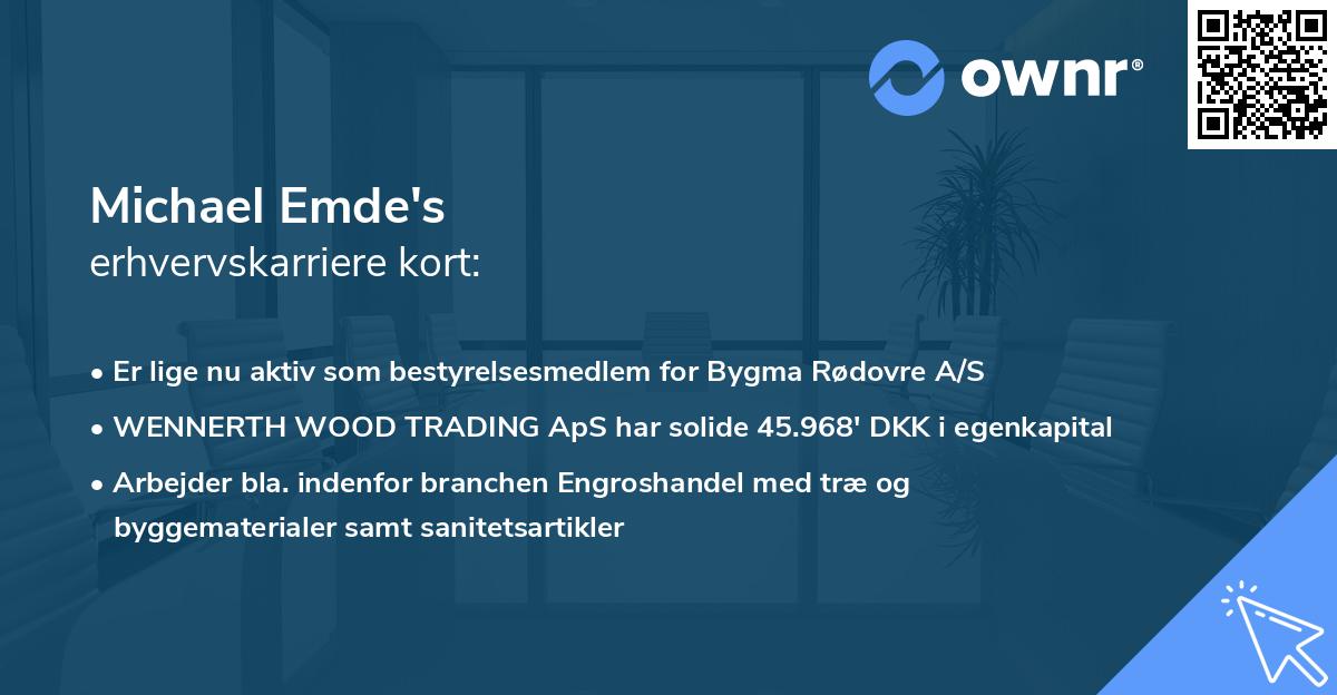 Michael Emde's erhvervskarriere kort