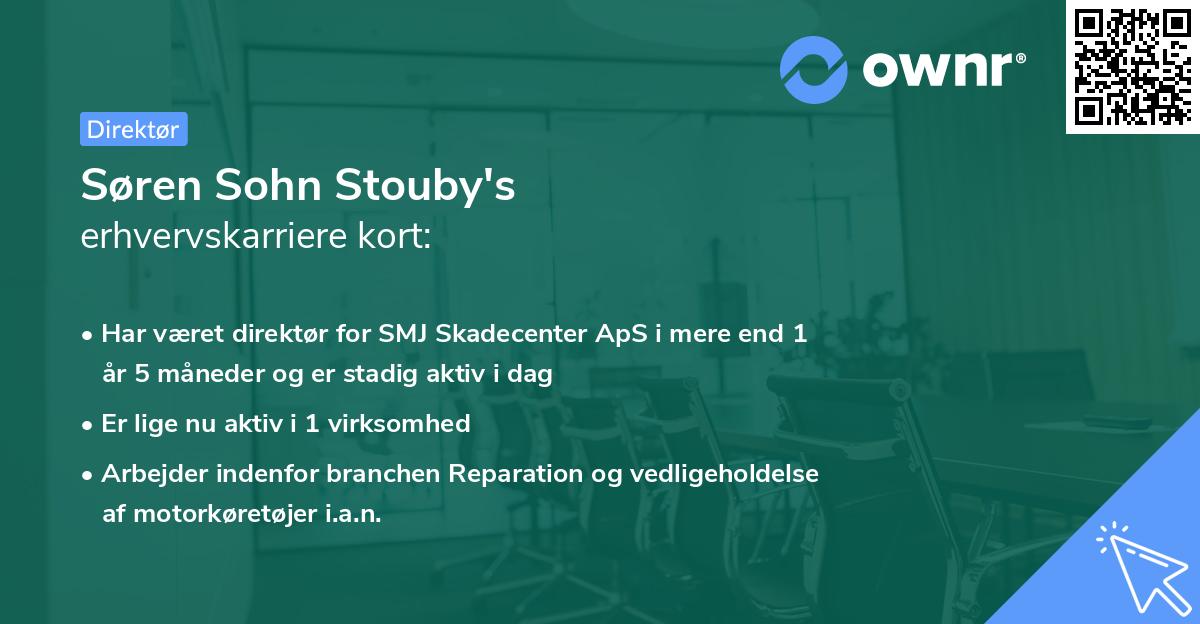 Søren Sohn Stouby's erhvervskarriere kort