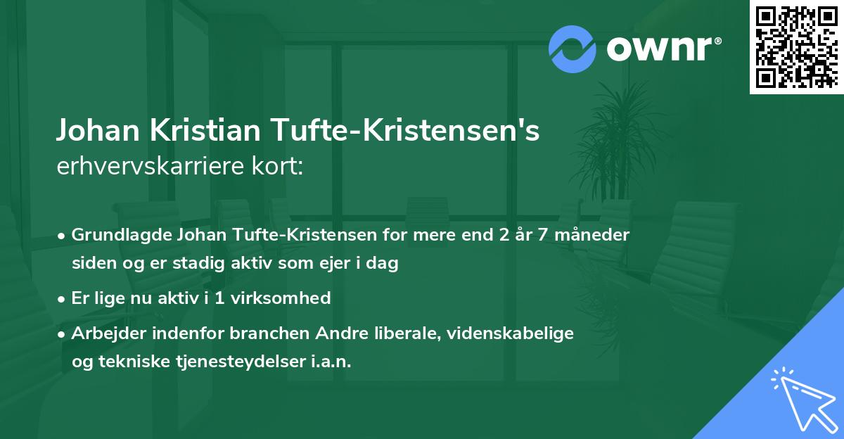 Johan Kristian Tufte-Kristensen's erhvervskarriere kort