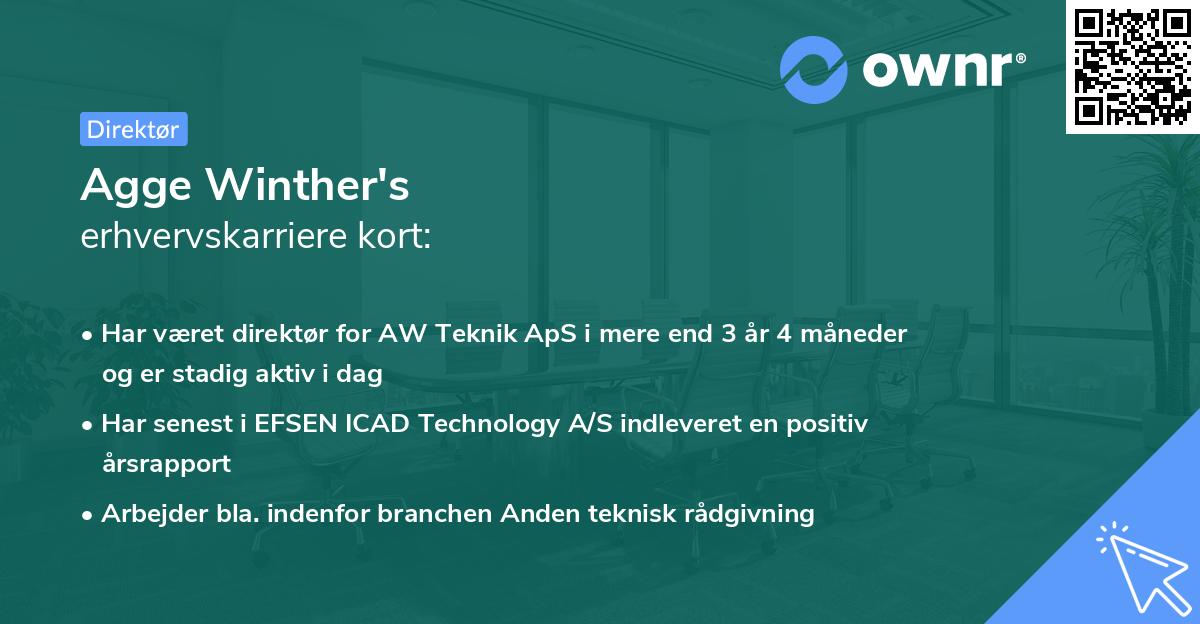 Agge Winther's erhvervskarriere kort
