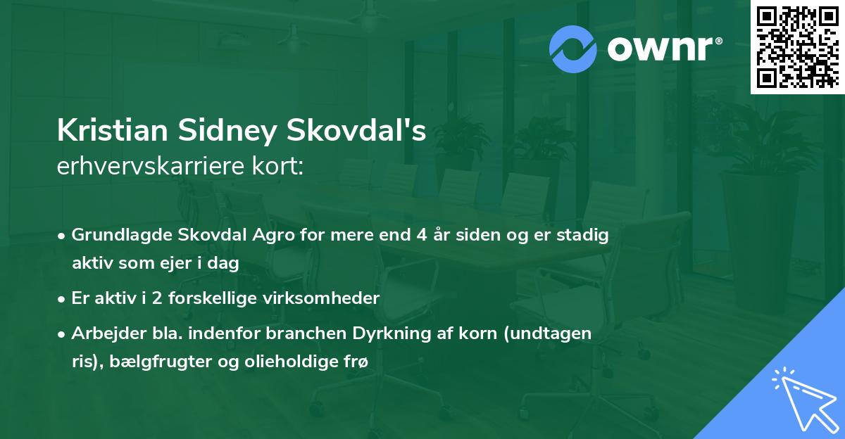 Kristian Sidney Skovdal's erhvervskarriere kort