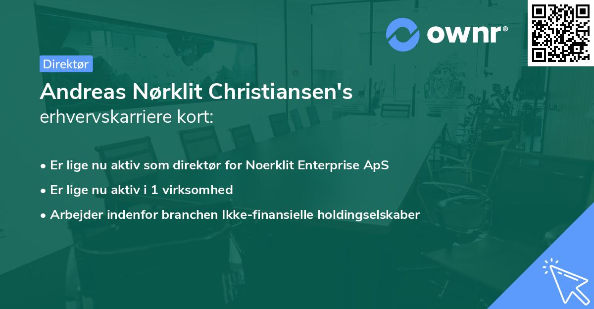 Andreas Nørklit Christiansen's erhvervskarriere kort