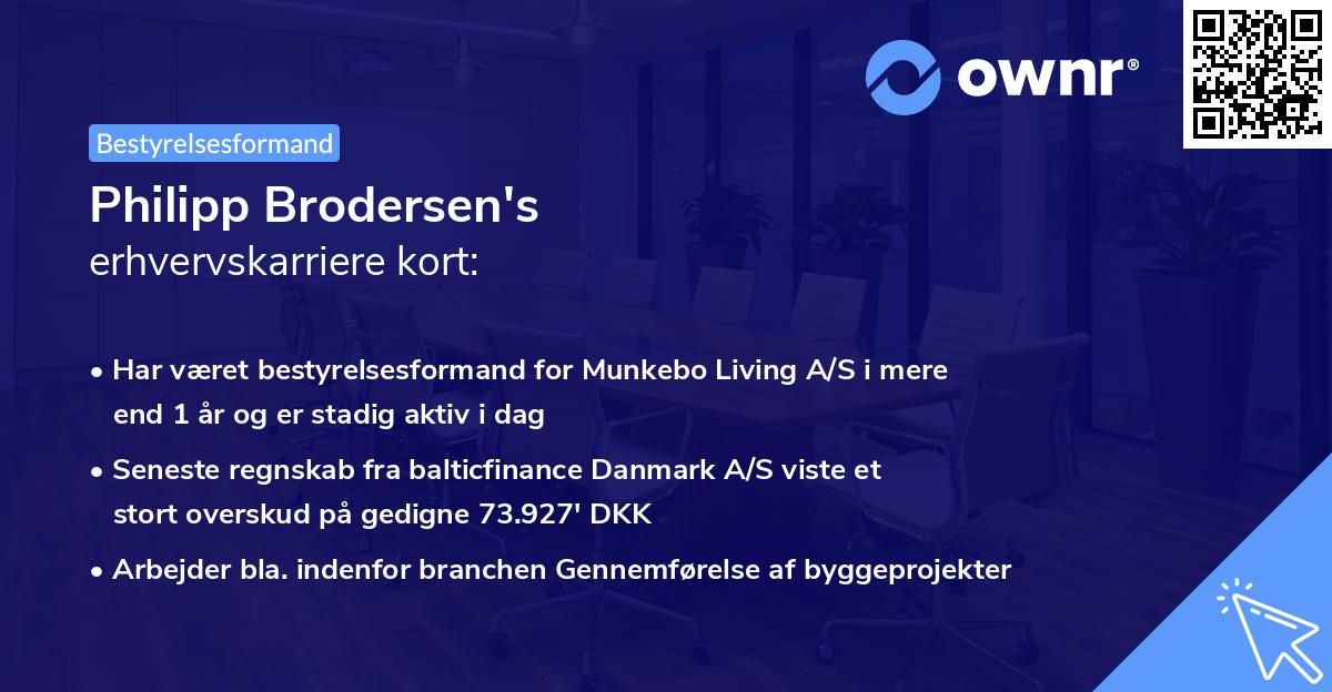 Philipp Brodersen's erhvervskarriere kort