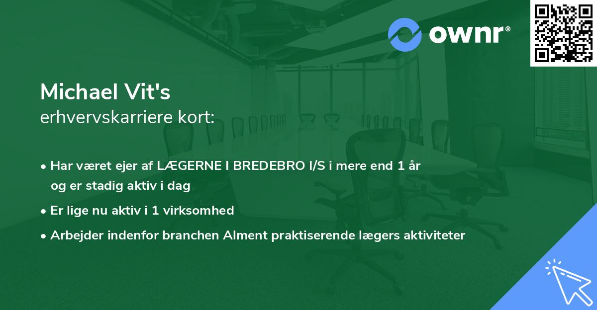 Michael Vit's erhvervskarriere kort