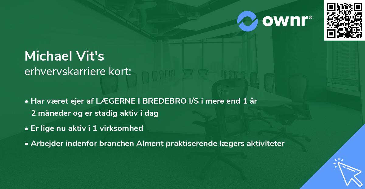 Michael Vit's erhvervskarriere kort