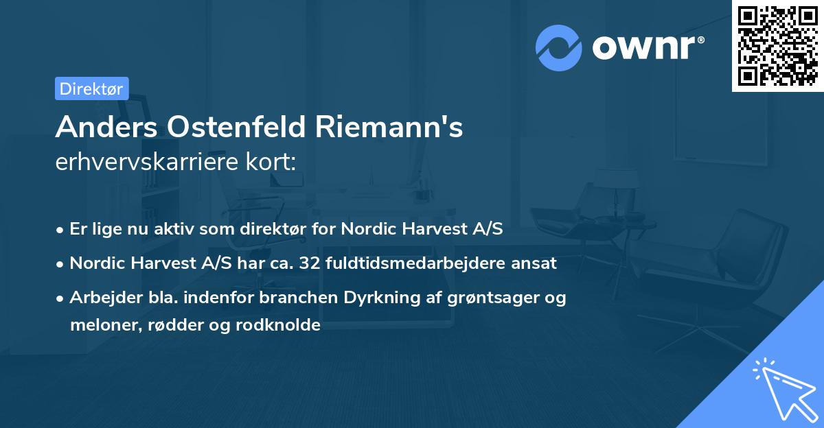 Anders Ostenfeld Riemann's erhvervskarriere kort