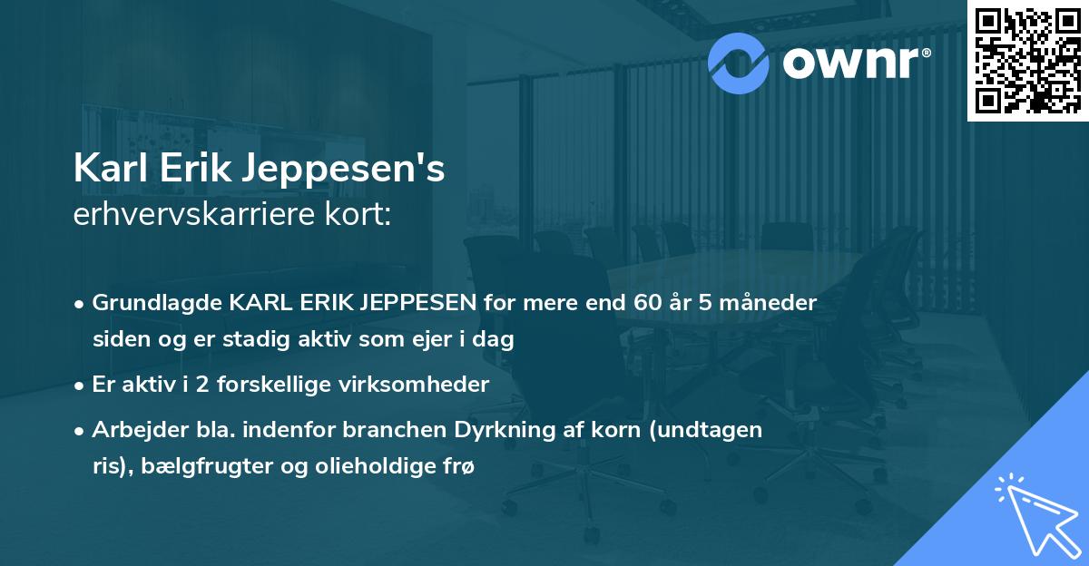 Karl Erik Jeppesen's erhvervskarriere kort