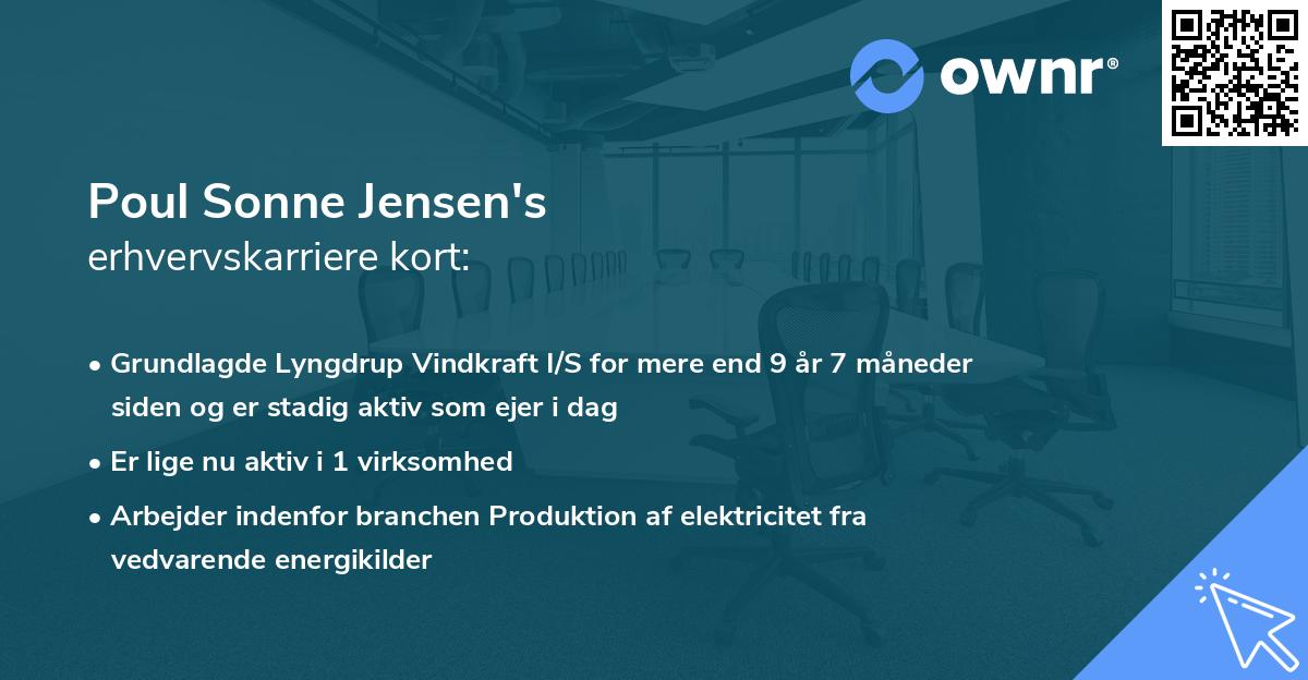 Poul Sonne Jensen's erhvervskarriere kort