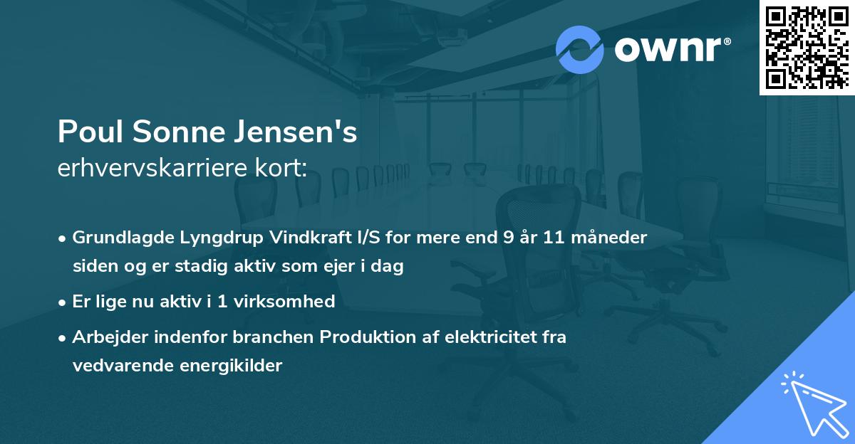 Poul Sonne Jensen's erhvervskarriere kort