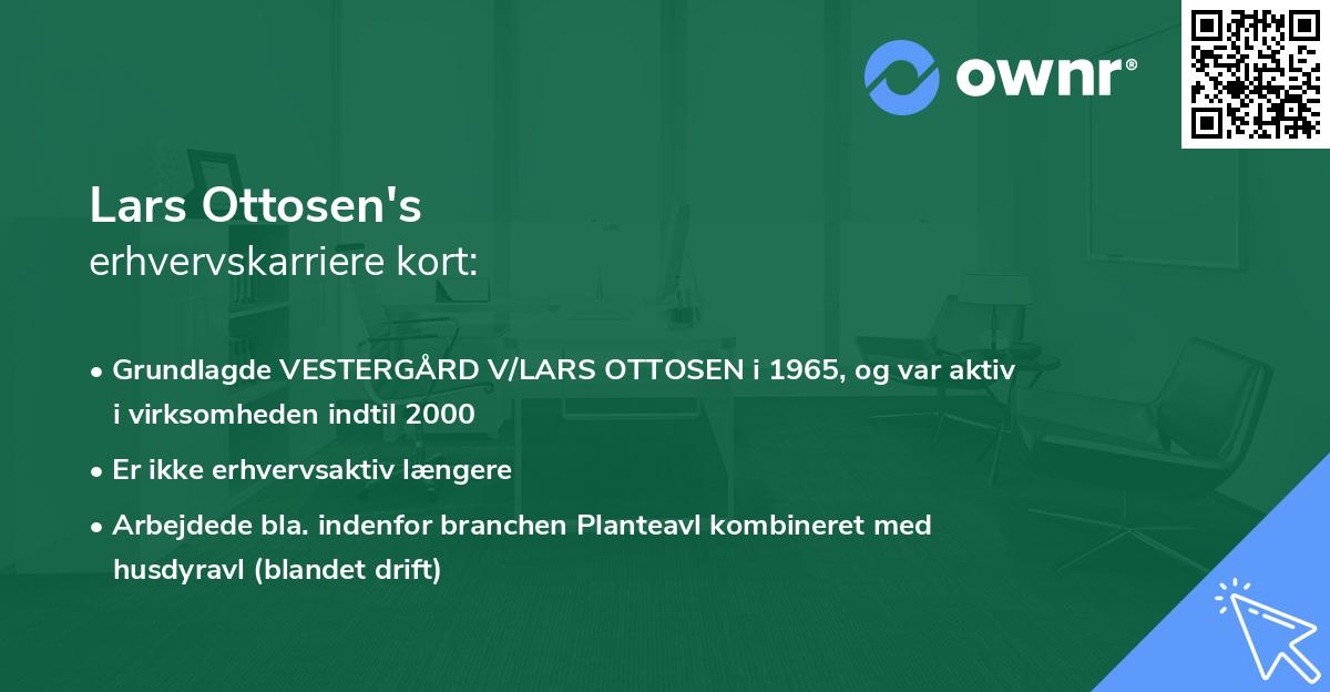 Lars Ottosen's erhvervskarriere kort