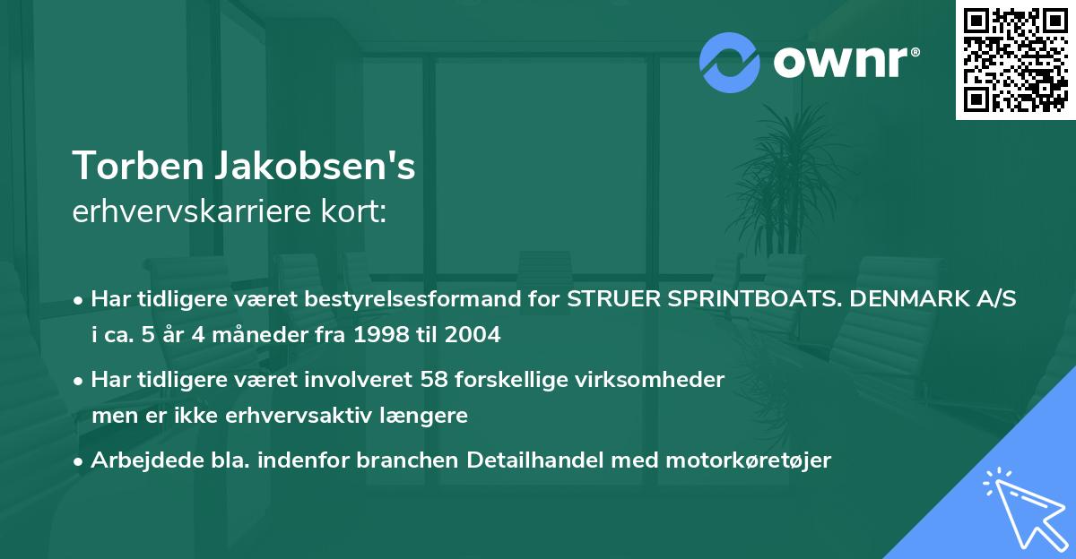 Torben Jakobsen's erhvervskarriere kort