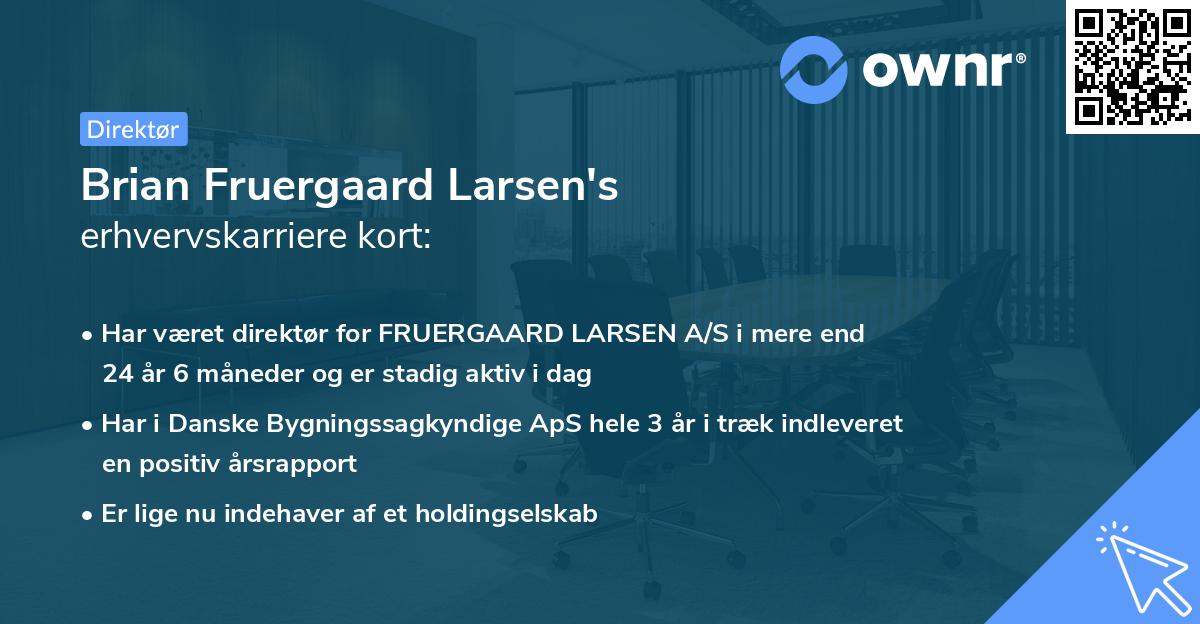 Brian Fruergaard Larsen's erhvervskarriere kort