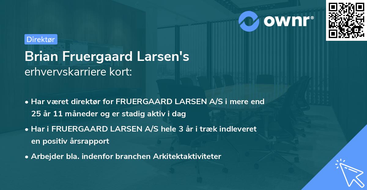 Brian Fruergaard Larsen's erhvervskarriere kort