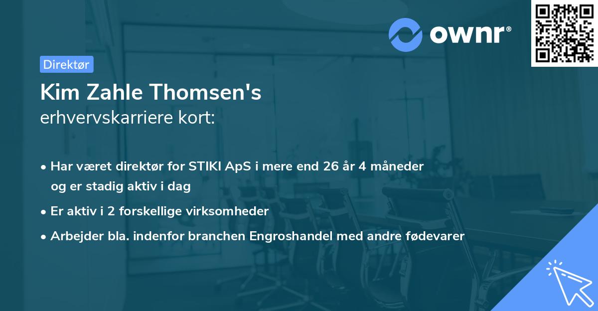 Kim Zahle Thomsen's erhvervskarriere kort