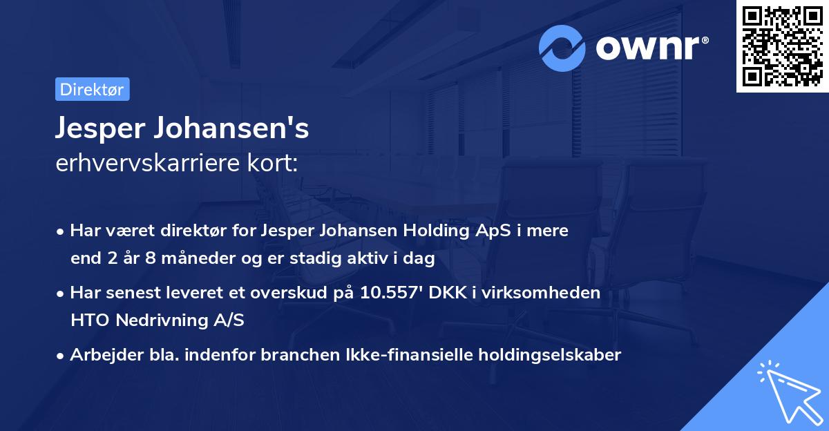 Jesper Johansen's erhvervskarriere kort