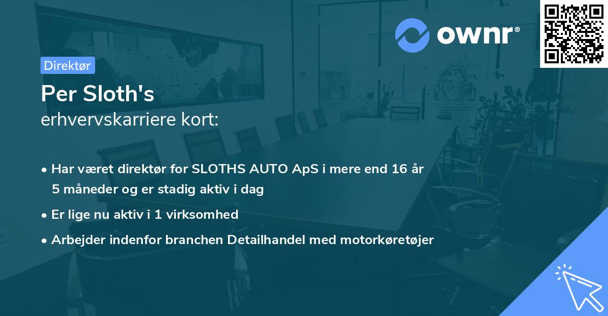 Per Sloth's erhvervskarriere kort