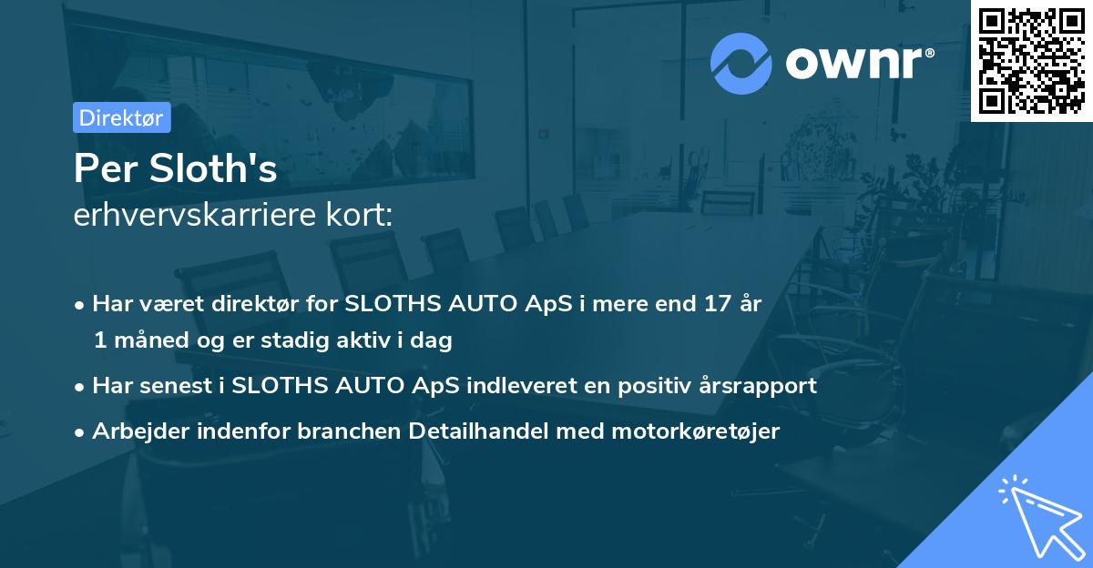 Per Sloth's erhvervskarriere kort