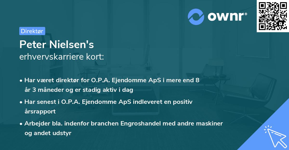 Peter Nielsen's erhvervskarriere kort