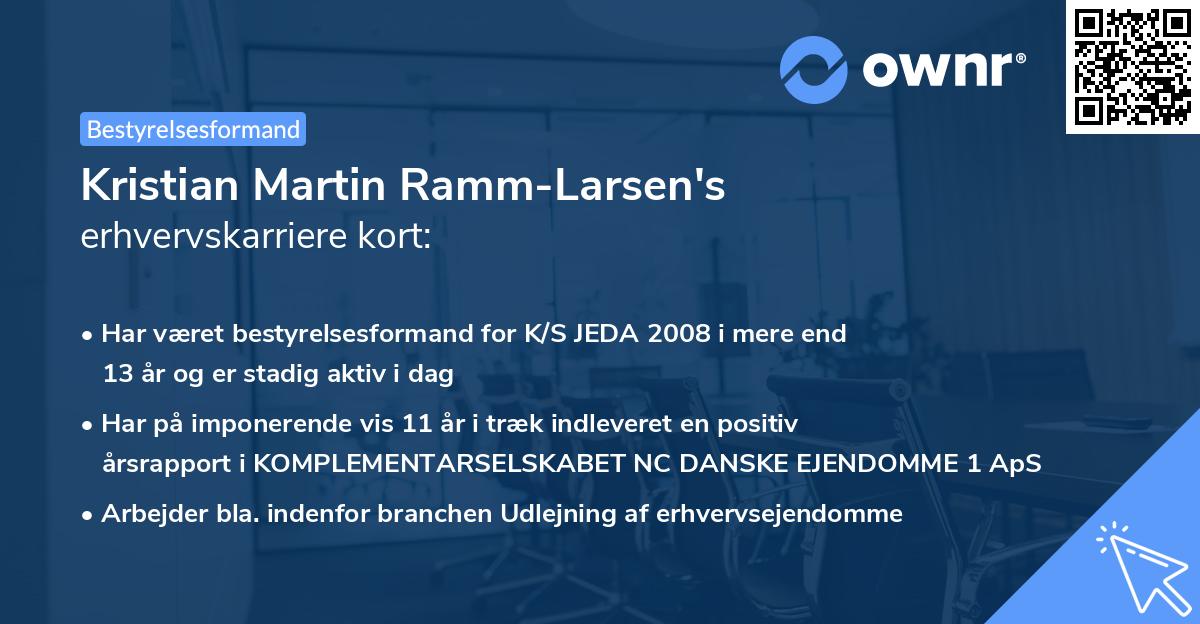 Kristian Martin Ramm-Larsen's erhvervskarriere kort