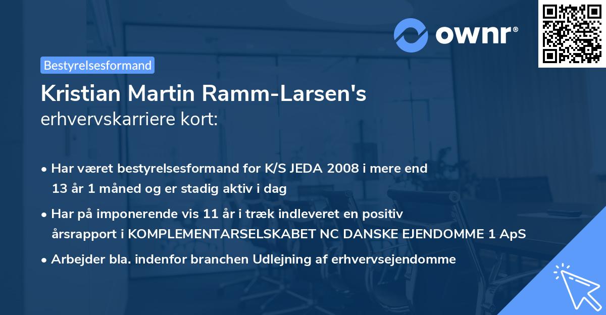 Kristian Martin Ramm-Larsen's erhvervskarriere kort