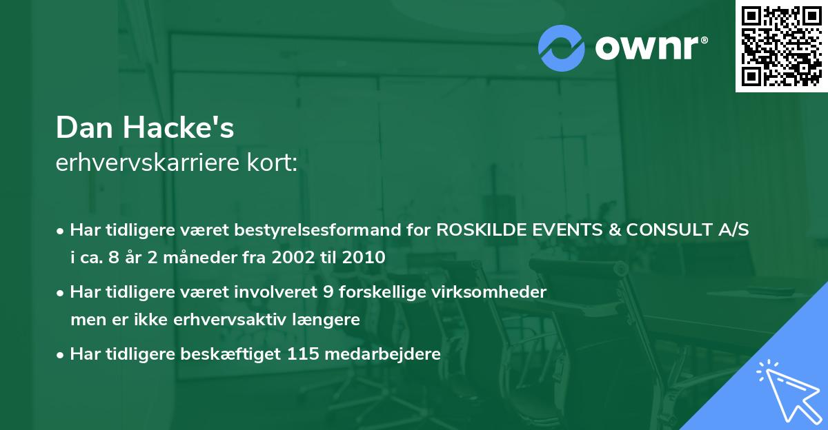 Dan Hacke's erhvervskarriere kort
