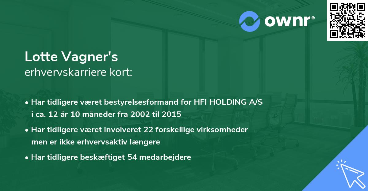 Lotte Vagner's erhvervskarriere kort
