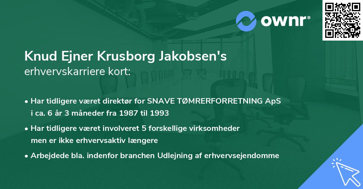 Knud Ejner Krusborg Jakobsen's erhvervskarriere kort