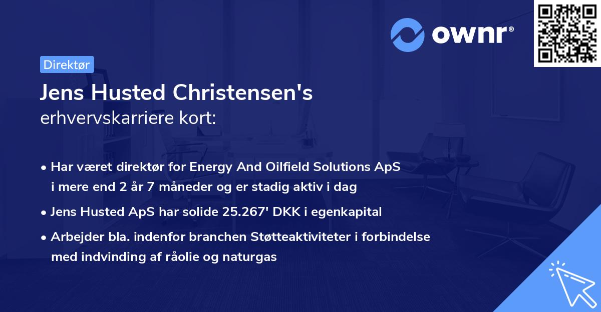 Jens Husted Christensen's erhvervskarriere kort