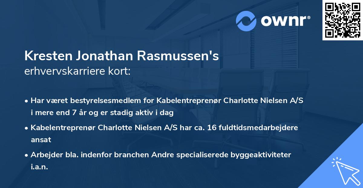 Kresten Jonathan Rasmussen's erhvervskarriere kort