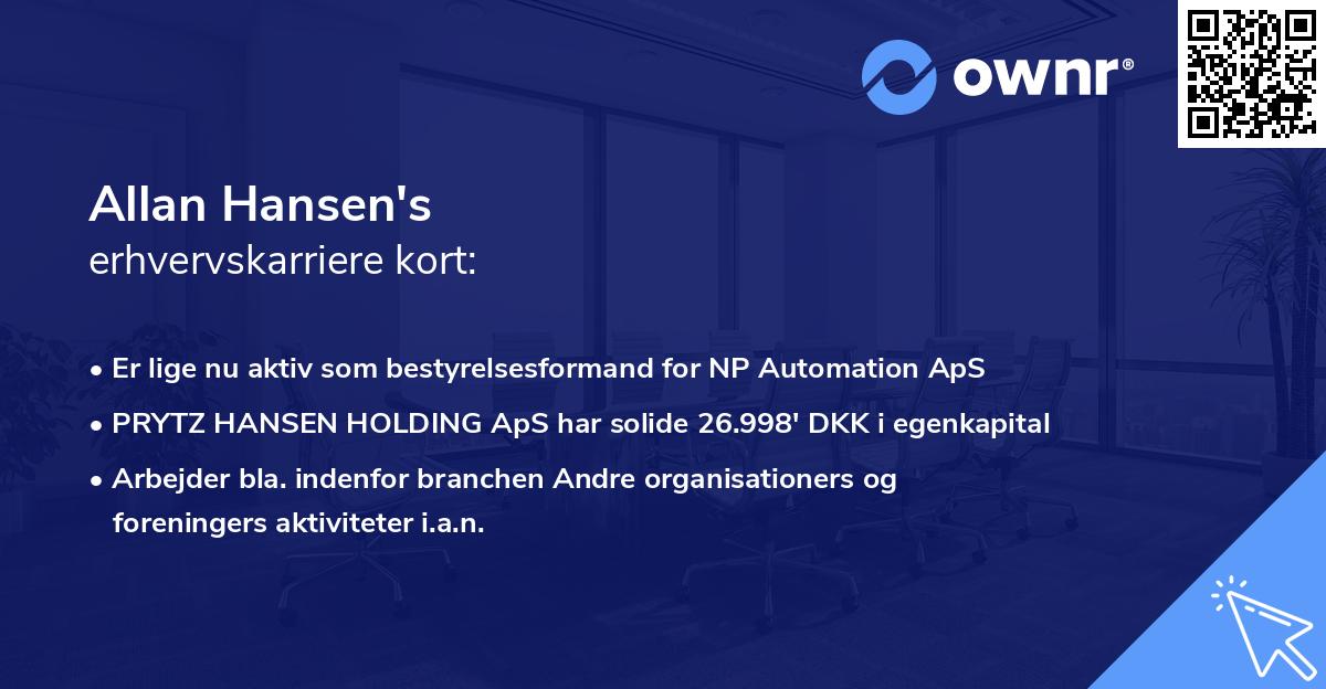 Allan Hansen's erhvervskarriere kort