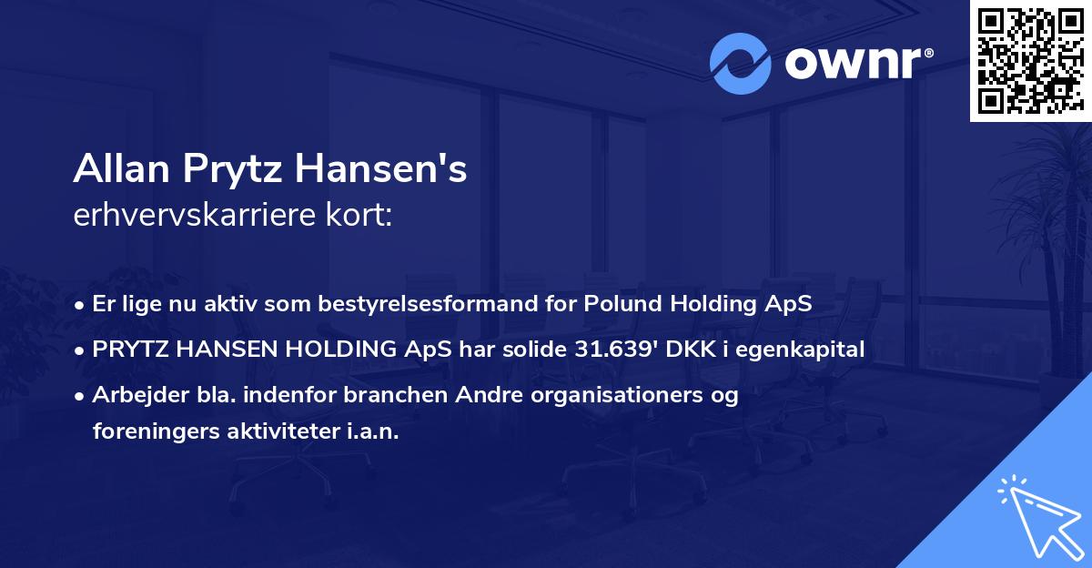 Allan Prytz Hansen's erhvervskarriere kort