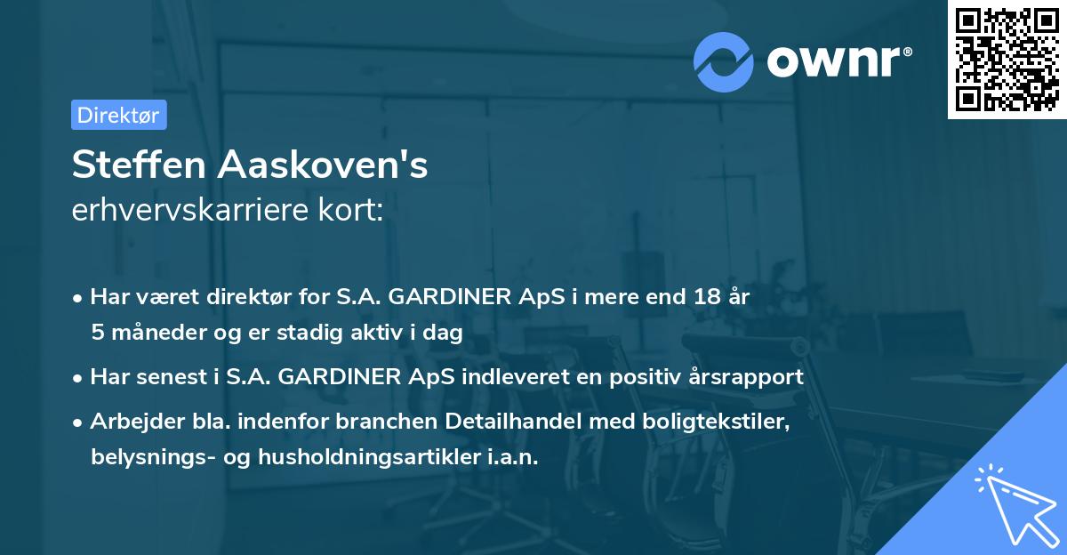 Steffen Aaskoven's erhvervskarriere kort