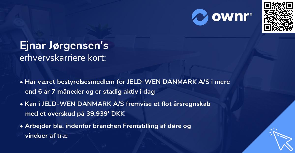Ejnar Jørgensen's erhvervskarriere kort