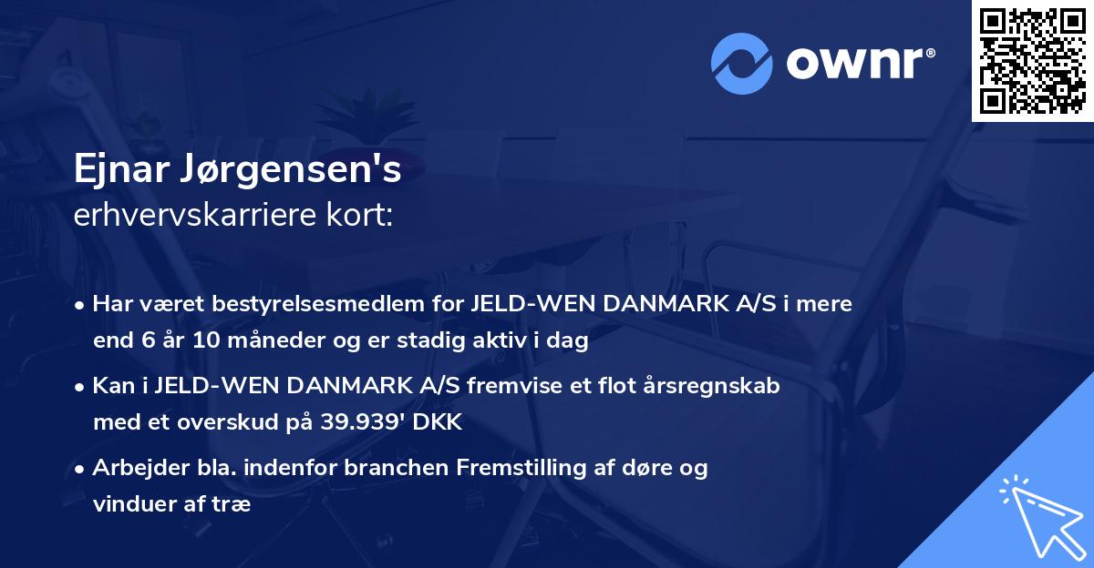 Ejnar Jørgensen's erhvervskarriere kort