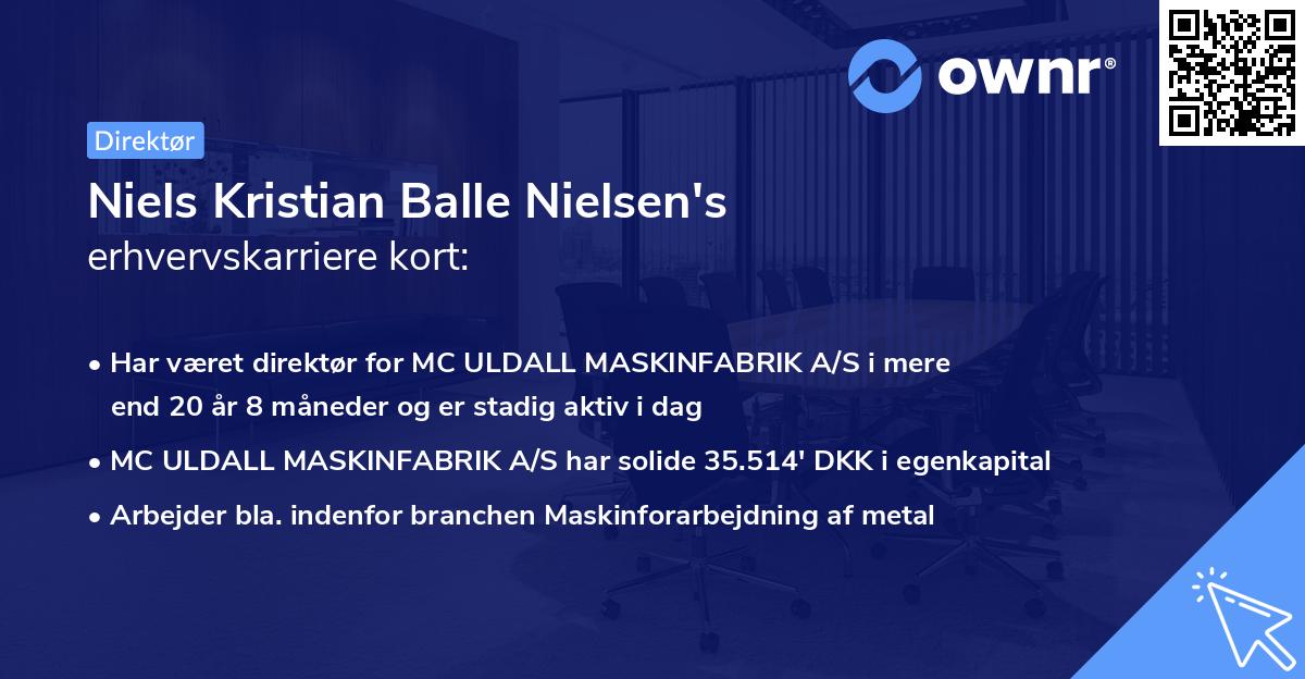 Niels Kristian Balle Nielsen's erhvervskarriere kort