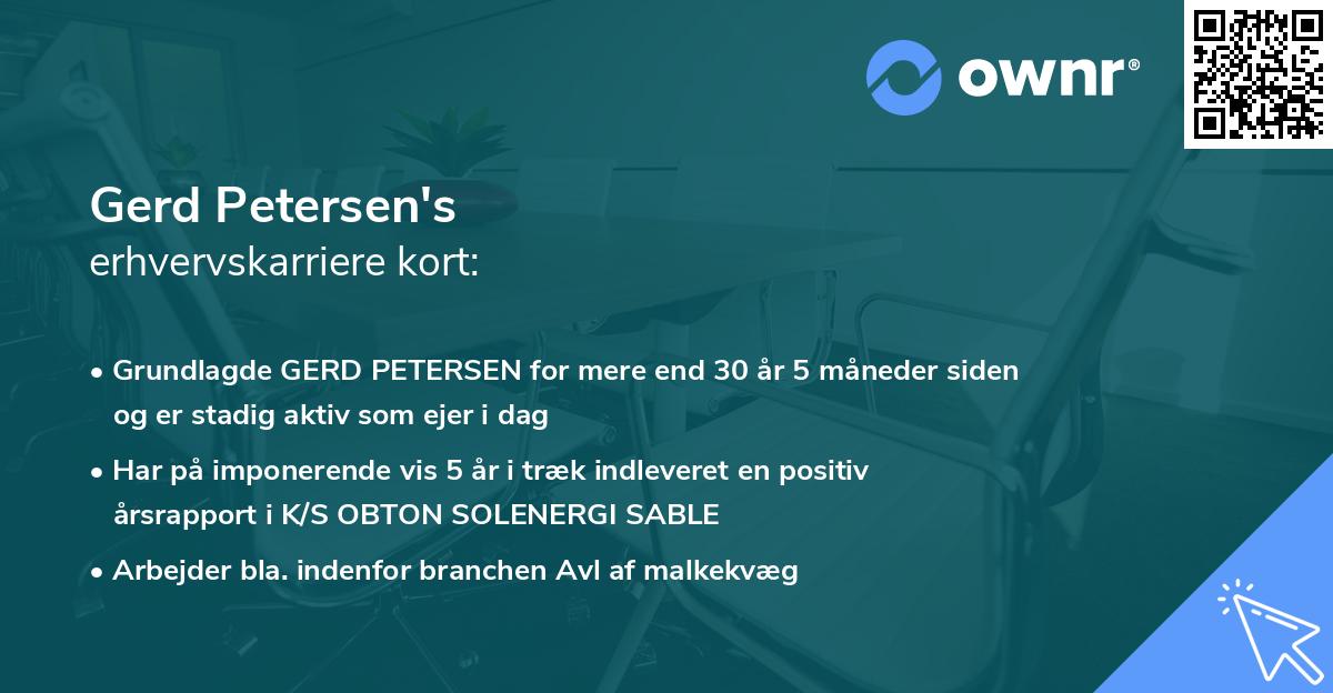Gerd Petersen's erhvervskarriere kort