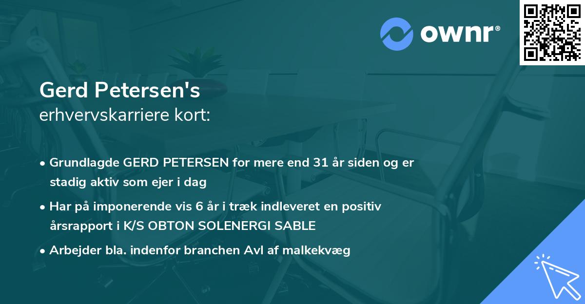 Gerd Petersen's erhvervskarriere kort